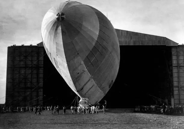 The Airship Italia Being Pulled Out Of The Hangar Aviation History Old Photo