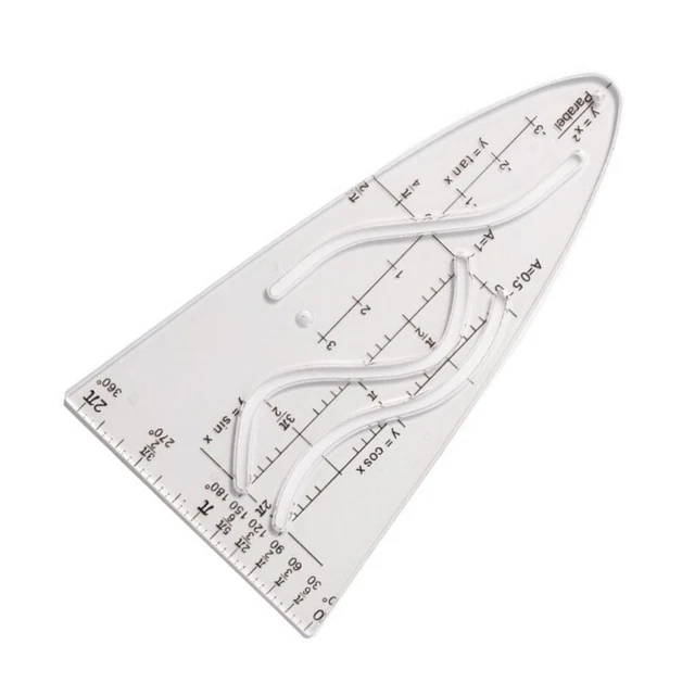 3 stencil per parabola matematica, stencil curvo, righello per parabola, stencil per parabola, per studenti, ufficio, designer