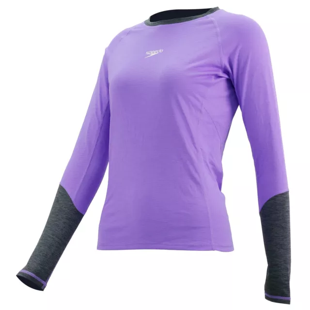 Speedo Women's Long Sleeve Swim Shirt UPF 50+ Rash Guard Swimsuit Swimwear