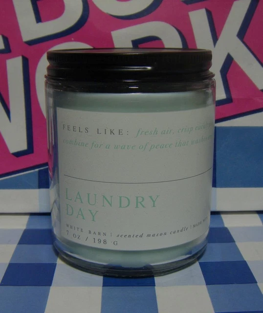 BATH & BODY WORKS Single 1 Wick JAR CANDLE 7oz LAUNDRY DAY