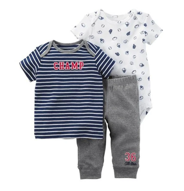 Carter's Baby Boys ~ 3pc Set ~ Tee,  Bodysuit and Pants  ~ Newborn ~ NWT