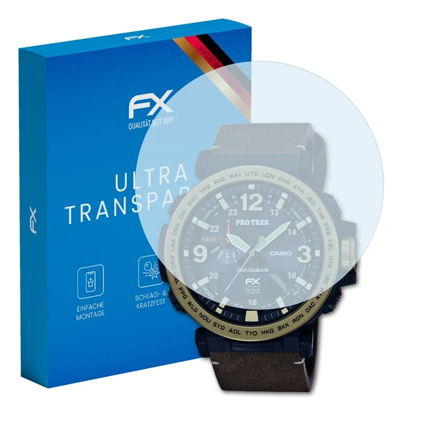 AtFoliX Panzerfolie Für Casio PRG-600YL-5ER – Entspiegelnd, Stoßdämpfend, 3x Härte