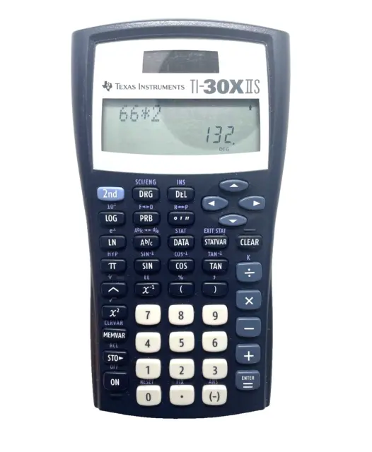 Calculadora Científica Texas Instruments TI 30X IIS 10 Dígitos LCD Azul Gris Usada