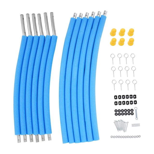 Lot de 8 piquets de trampoline résistants en forme de U avec extrémités pointues en acier galvanisé pour buts de football, tentes de camping et grande décoration de jardin (noirs