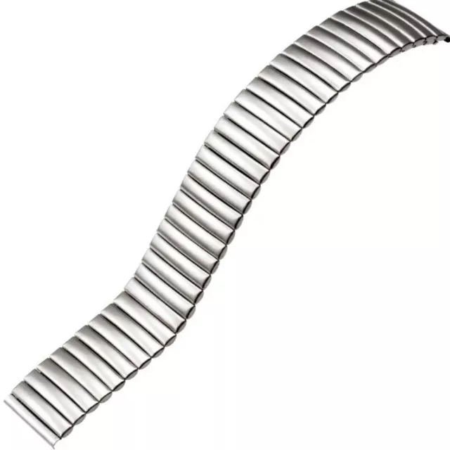 Edelstahl Stretch Uhrenarmband Metall Zugband Flexband  Silber 12 14 16 18 20 22