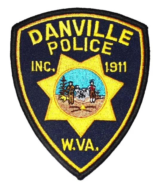 DANVILLE WEST VIRGINIA WV Sheriff Police Patch STATE SEAL HANDSHAKE MINER