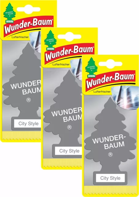 WUNDER-BAUM Black Ice 3er Duftbäumchen Wunderbaum 3 Set Lufterfrischer Wald