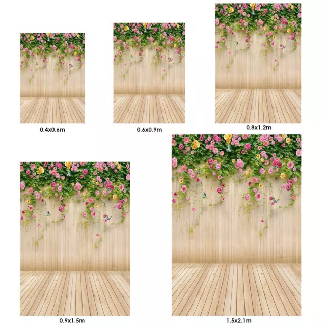 Wooden Planks Flower Photography Background Cloth Backdrop Studio Decor 2