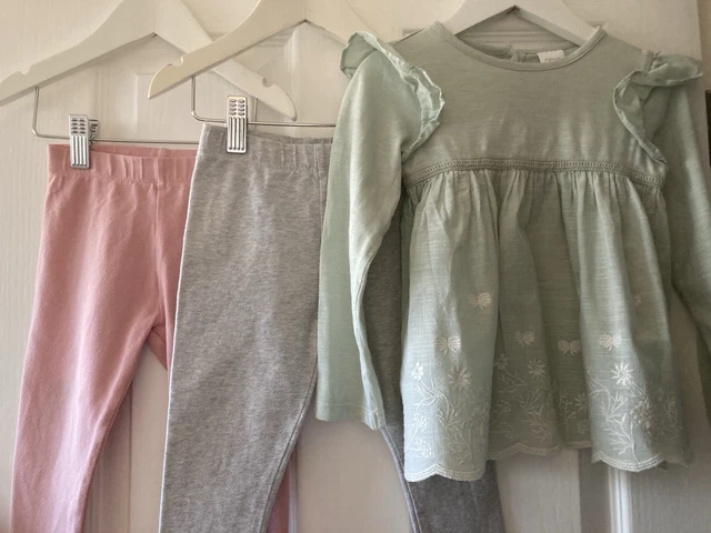 Girls Baby Easter Outfit – Ex Boden Applique Leggings & Tunic Set, 0-24 Months, Multicolor