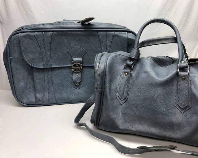 Vintage American Tourister Carry On Tote Overnight Duffle Bag Luggage Sky Blue