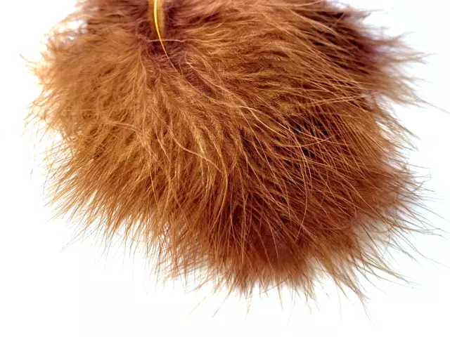 MARABOU FEATHERS - BROWN - 12 CT. - Fly Tying Materials - BLOOD QUILLS - NEW!
