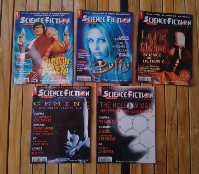 lot 5 revues  SF Mag ( Science Diction Magazine) 1999 / 2000 n° 6 7 8 11 12