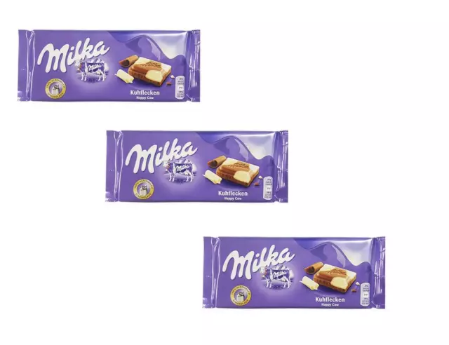 3x Milka Brown & White Chocolate  Snack Bar Kosher Dairy 100g