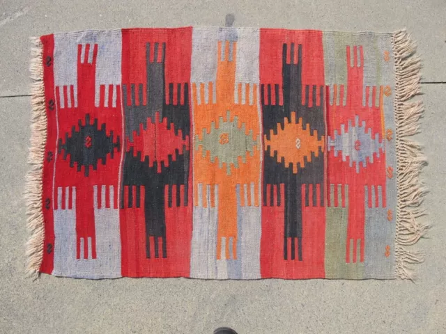 Petit tapis turc 2.11x4.2, kilim d'entrée en laine vintage tribal oriental...
