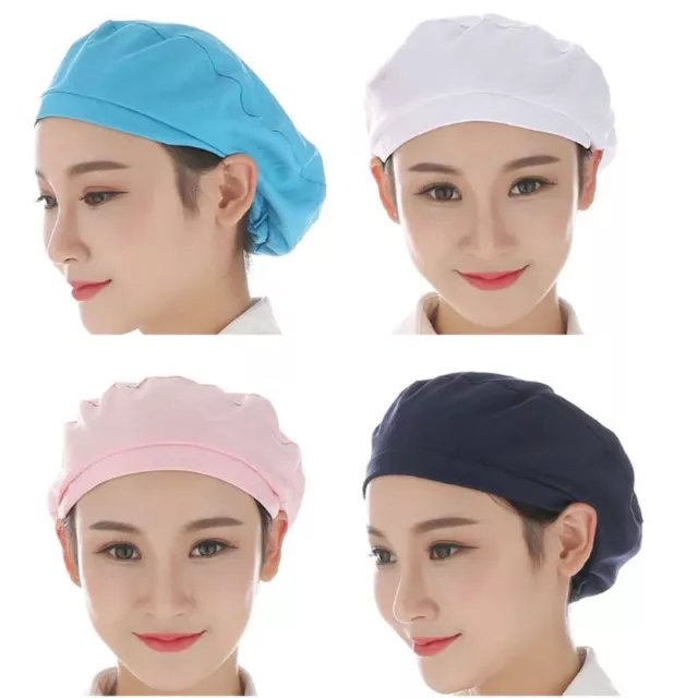 Elastic Turban Plain Solid Color Cotton Working Hat Men Women