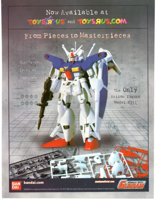 2001 Action Figures Toy PRINT AD ART - BanDai Mobile Suit Gundam Toys R Us Model