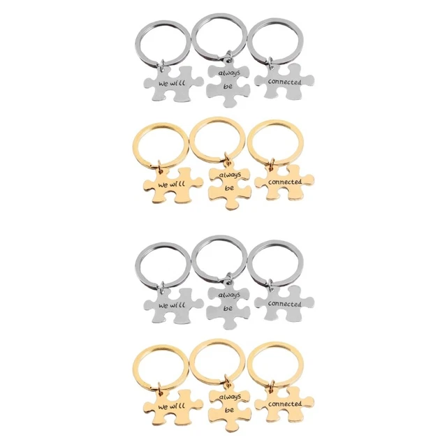 4 Sets Porte-clés Porte-clés Puzzle Pour Couples Cadeaux De Couples Nacré