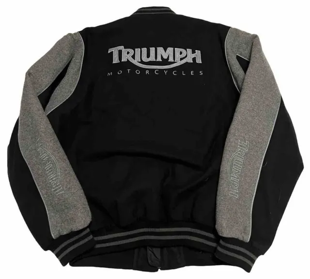 Vintage Triumph Motorcycles Big Logo Wool Bomber Varsity Jacket Embroidered XL