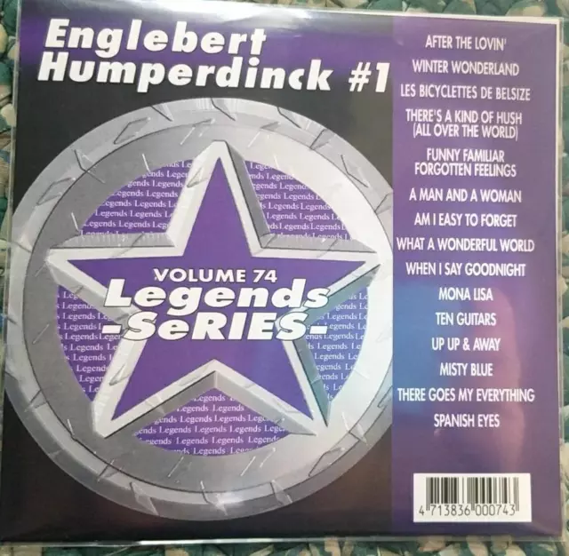 Legends Karaoke Cdg Engelbert Humperdinck Vol 1 Oldies #74 15 Songs Cd+G