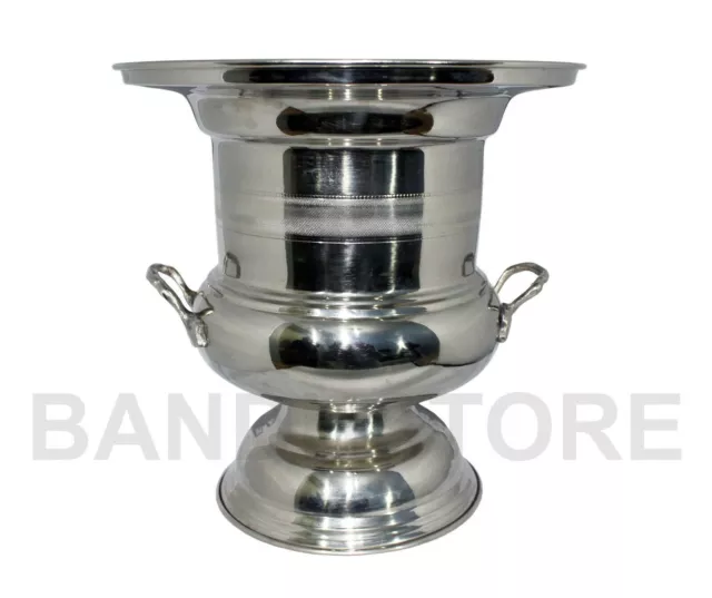 Large Champagne Wine Bucket Nickel Plated Metal Party Bar Cooler Ice Bucket