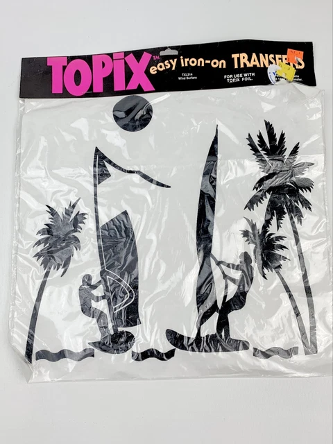 "Nueva en paquete divertida camiseta vintage TOPIX plancha de transferencia windsurfistas 11""x11"""