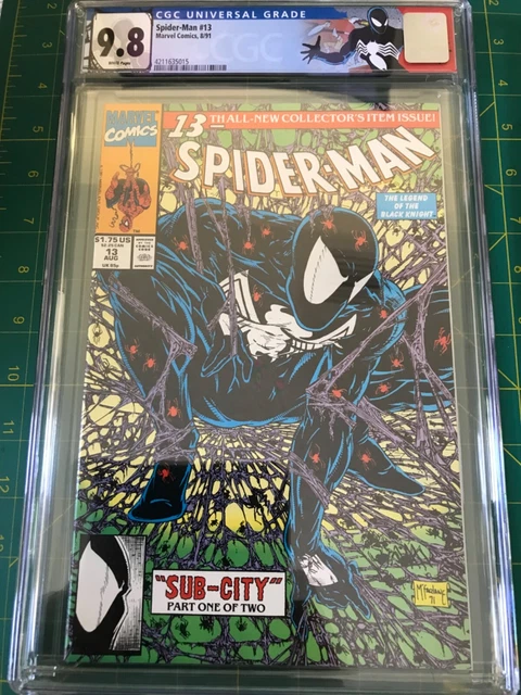 🕸SPIDER-MAN #13 CGC 9.8 1991 MARVEL WHITE PAGES TODD McFARLANE CUSTOM LABEL 🕷