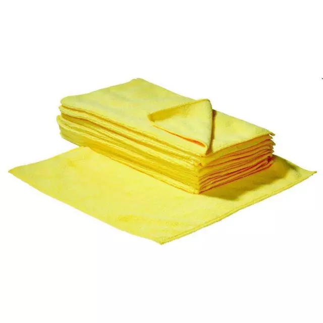 10 Chiffons en Microfibres Tissu 30x30 CM Jaune Voiture Etoffe de Polissage