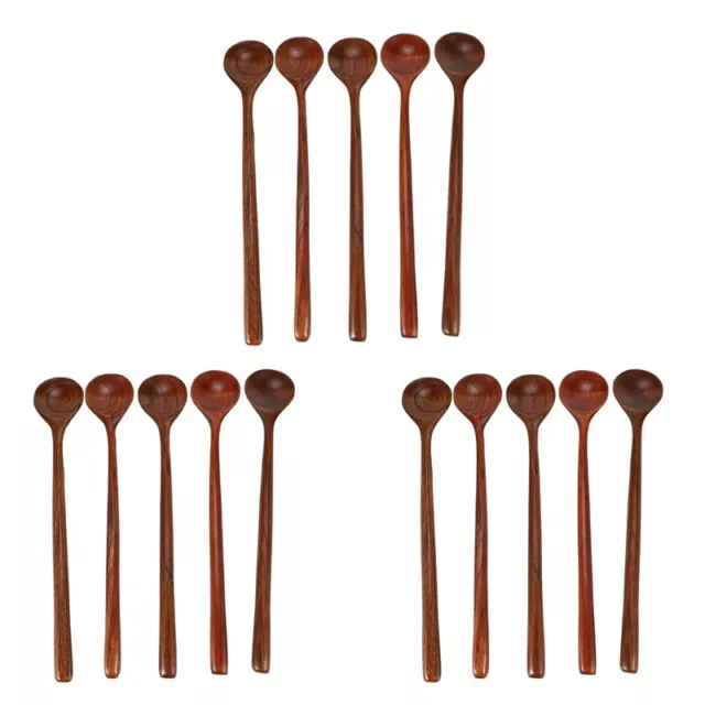 Cucharas Largas de Madera, 15 Piezas Estilo Coreano 10,9 Pulgadas de Mano L8986