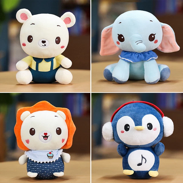 Super Cute 23cm  Ear Elephant Earmuffs Penguins Lion White Bear Plush Baby Toys
