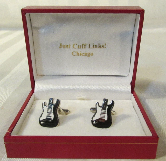 JUST CUFF LINKS! ELECTRIC GUITAR Wedding Gift Graduation Birthday Father CHICAGO JUST CUFF LINKS! ELECTRIC GUITAR Wedding Gift Graduation Birthday Father CHICAGO