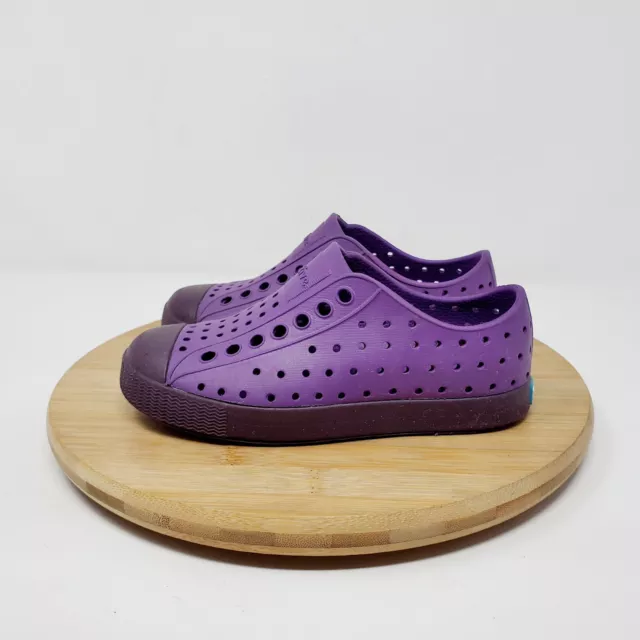 Native Jefferson Kids 9 Shoes Purple Slip On Girls Boys Play Sneaker