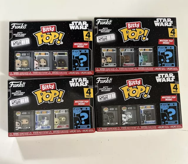 Funko Bitty Pop! Star Wars Series 1-4 Mini Figure Sets Sealed Chance Of Chase