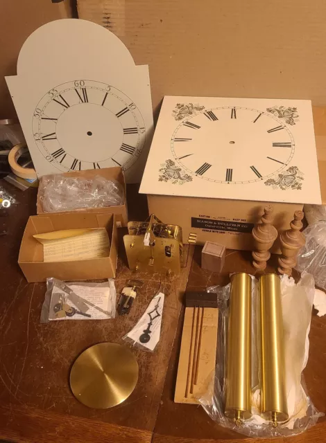 1980s Mason & Sullivan Co Grandfather Mantle clock parts Lot dial & movement ETC