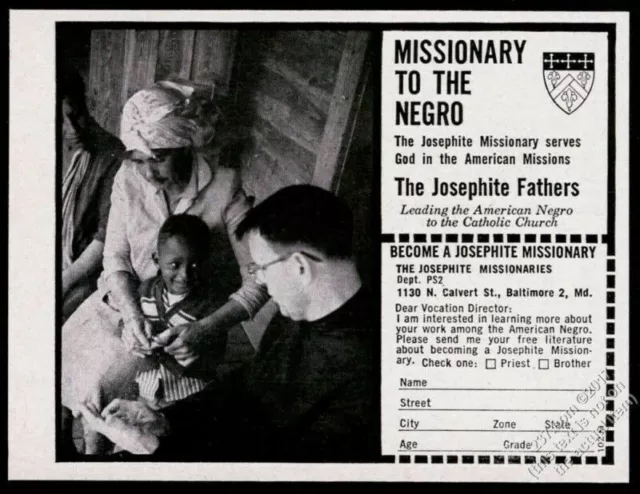 1962 Il Josephite Papà Missionario To The Americana Nero Stampa Fotografica Ad