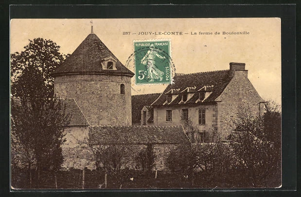 CPA Jouy-le-Comte, La ferme de Boulonville 1911
