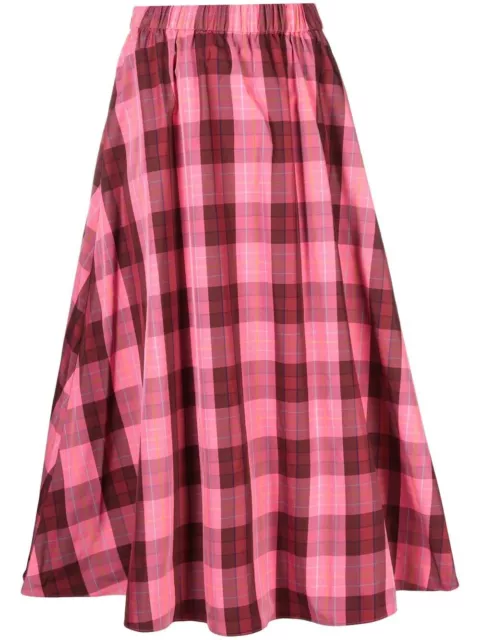 NEW kate spade GREENHOUSE PLAID MIDI SKIRT w/ POCKETS BRIGHT PINK SIZE XXL *J