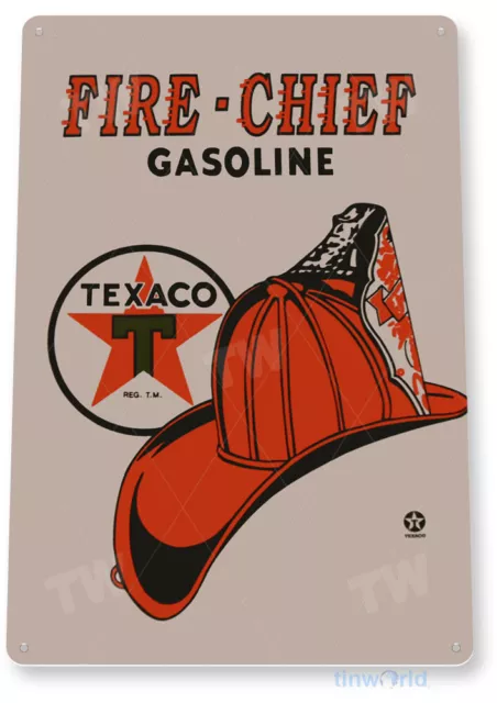 Texaco Fire Chief Gas Oil Sign, Station, Garage, Auto Shop, Retro Tin Sign A367