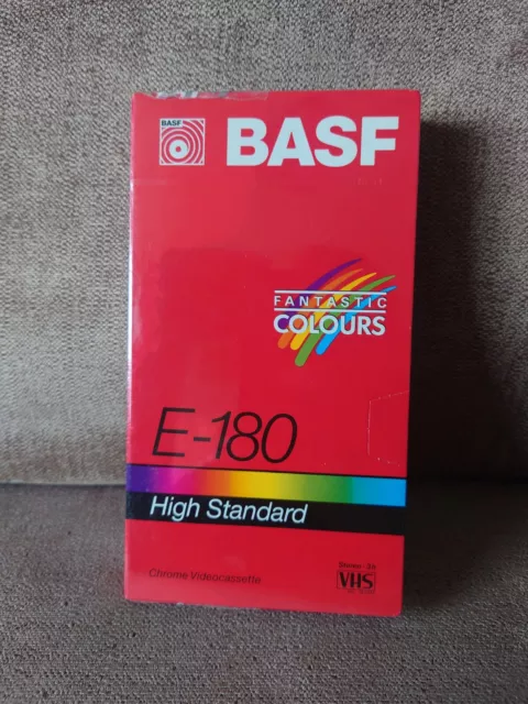 Basf E-180 High Standard VHS Cassette Tape Brand New Sealed 3 Hours