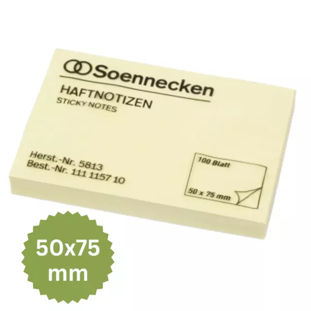 Soennecken Haftnotizen Power Notes Notes Klebezettel 50x75mm gelb 5813