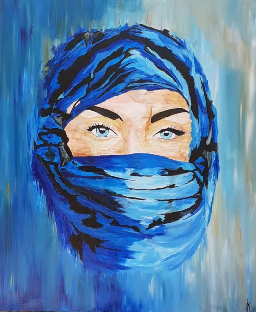tableau peinture à l'huile visage d'une femme