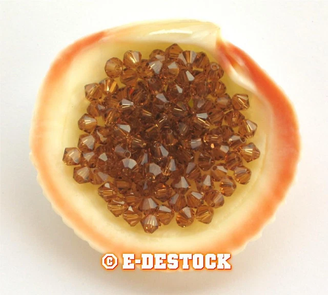 25 Perles Toupies 4mm cristal Swarovski - LIGHT SMOKED TOPAZ XILION
