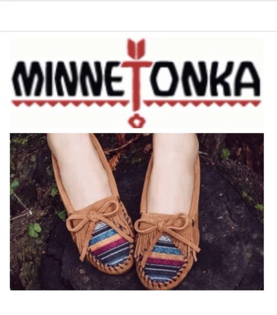 Minnetonka Kilty Hardsole Arizona Fabric style 402k Sz 9