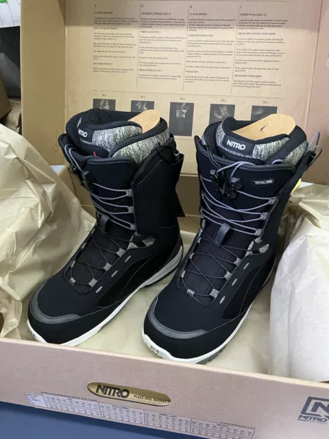 Nitro Monarch TLS 2021 Black White Grey 26,5 Gr. 40 2/3 Damen Snowboardschuhe