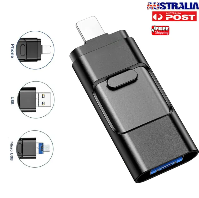 2TB 256GB i Flash Drive USB Memory Stick U Disk 3 in 1 for Android IOS iPhone PC