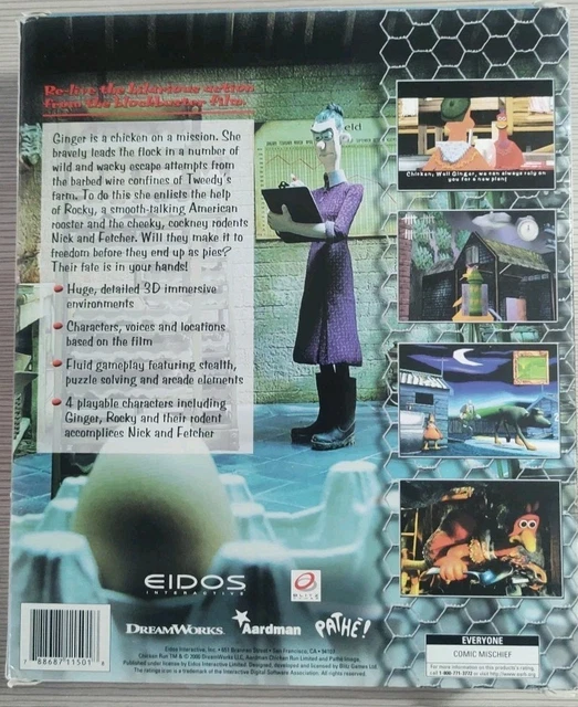 CHICKEN RUN (EIDOS Interactive, PC Compact Disc Game, 2000) Complete In ...