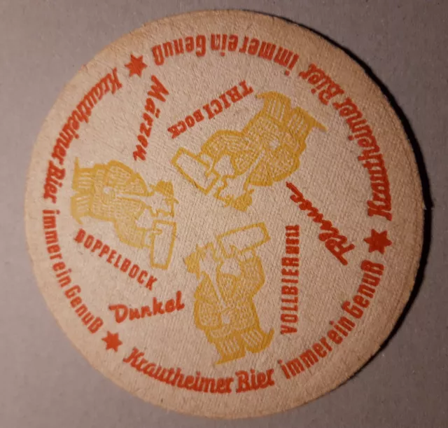 Alter Bierdeckel Krautheimer Bier Friedrich Düll Krautheim UFR. 2