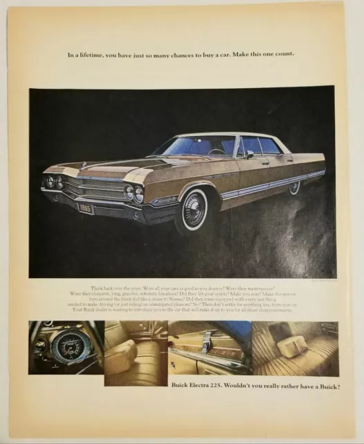 1965 Buick Electra 225 Original Magazine Print Ad