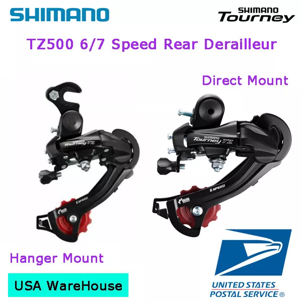 Shimano Tourney RD-TZ500 6/7 Speed Direct / Hanger Mount Rear Derailleur MTB