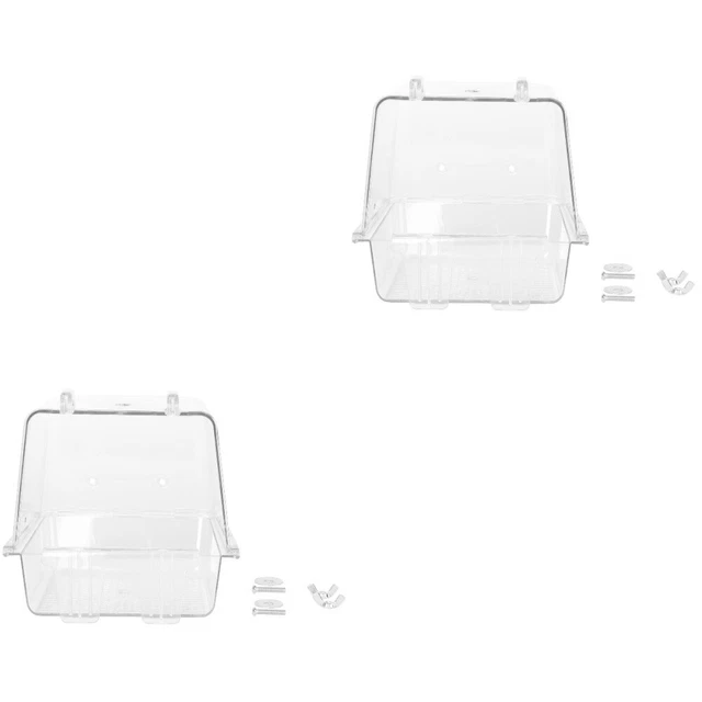 2 stücke Papagei Vogel Badewanne mit hängenden Haken Durable Transparent