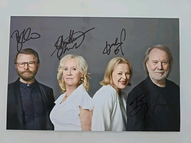 Abba signed autographed photo black marker COA hologram